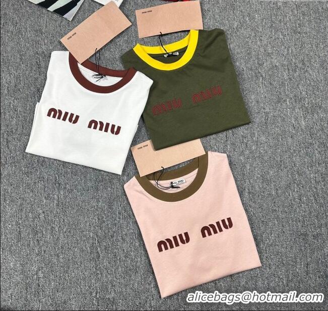 ​Most Popular  Miu Miu Cotton Short T-shirt M21947 Green 2024