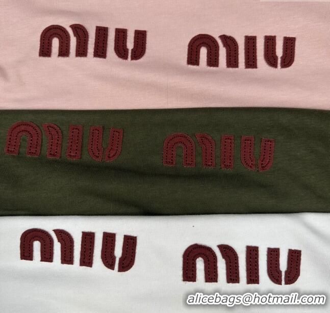 ​Most Popular  Miu Miu Cotton Short T-shirt M21947 Green 2024