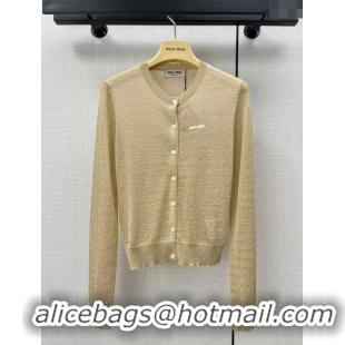 ​Top Quality Miu Miu Knit Cardigan M21949 Beige/Gold 2024