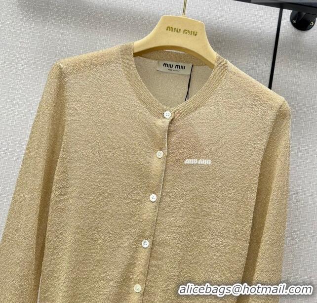 ​Top Quality Miu Miu Knit Cardigan M21949 Beige/Gold 2024