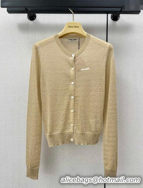 ​Top Quality Miu Miu Knit Cardigan M21949 Beige/Gold 2024