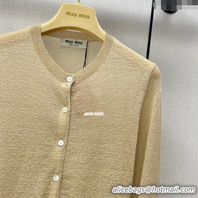 ​Top Quality Miu Miu Knit Cardigan M21949 Beige/Gold 2024