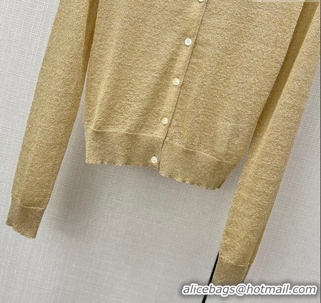 ​Top Quality Miu Miu Knit Cardigan M21949 Beige/Gold 2024