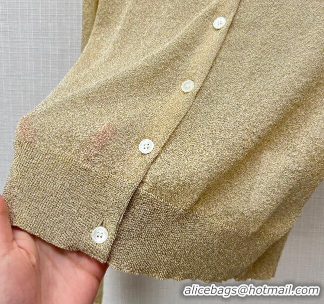 ​Top Quality Miu Miu Knit Cardigan M21949 Beige/Gold 2024