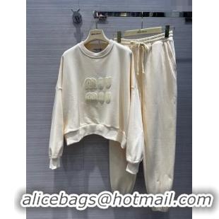 Affordable Price Miu Miu Sweatershirt and Pants M022321 Beige 2024