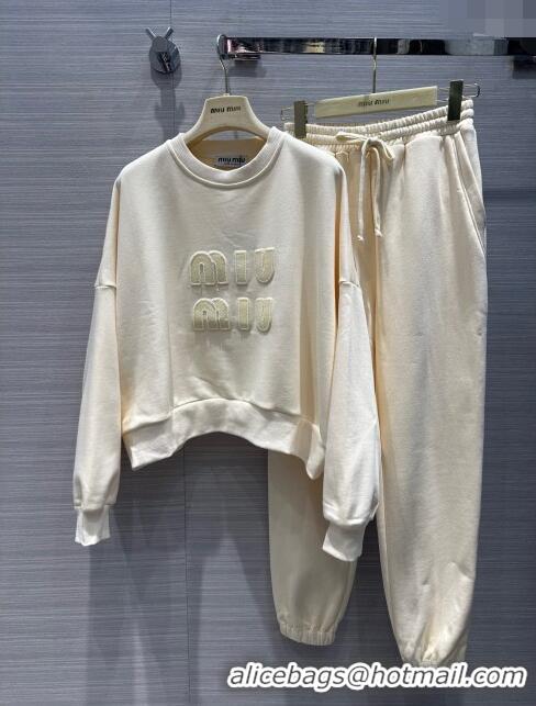 Affordable Price Miu Miu Sweatershirt and Pants M022321 Beige 2024