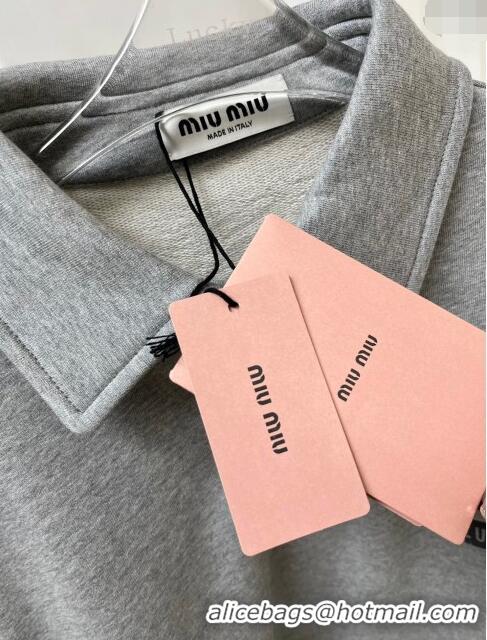 Famous Brand Miu Miu Cotton Sweatershirt M022705 Grey 2024