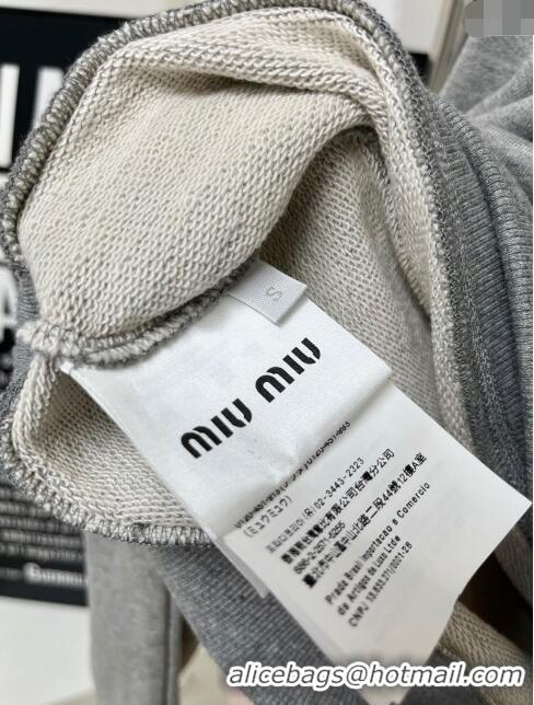 Famous Brand Miu Miu Cotton Sweatershirt M022705 Grey 2024