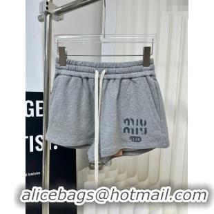 Trendy Design Miu Miu Cotton Shorts M022706 Grey 2024