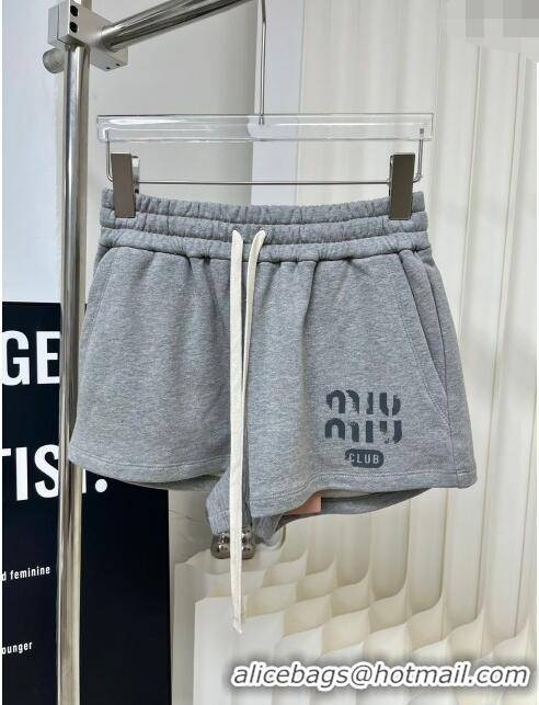 Trendy Design Miu Miu Cotton Shorts M022706 Grey 2024