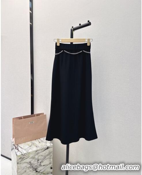 Reasonable Price Miu Miu Skirt with Chain Belt M030703 Black 2024