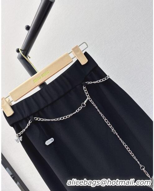 Reasonable Price Miu Miu Skirt with Chain Belt M030703 Black 2024