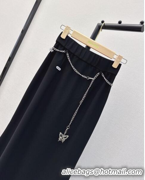 Reasonable Price Miu Miu Skirt with Chain Belt M030703 Black 2024