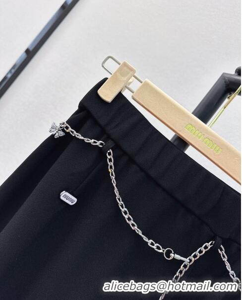 Reasonable Price Miu Miu Skirt with Chain Belt M030703 Black 2024