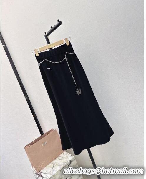 Reasonable Price Miu Miu Skirt with Chain Belt M030703 Black 2024