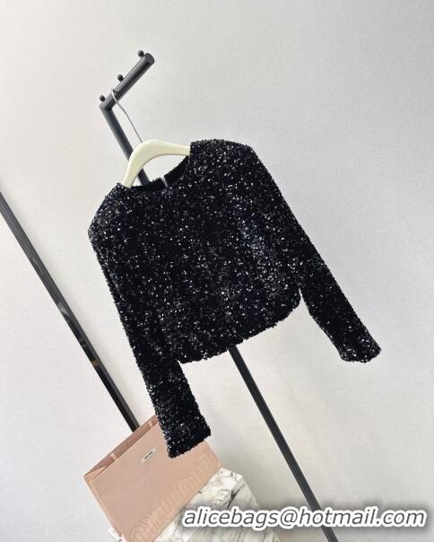 Most Popular Miu Miu sequin Top M030704 Black 2024