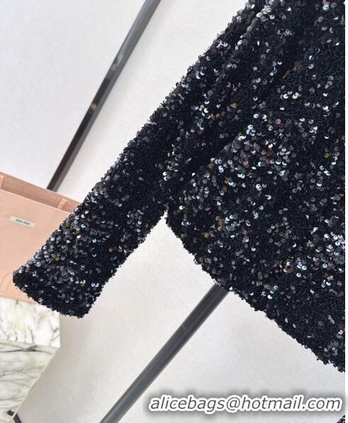 Most Popular Miu Miu sequin Top M030704 Black 2024