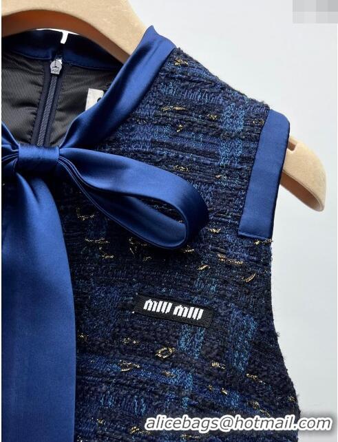 Well Crafted Miu Miu Tweed Dress M030707 Blue 2024