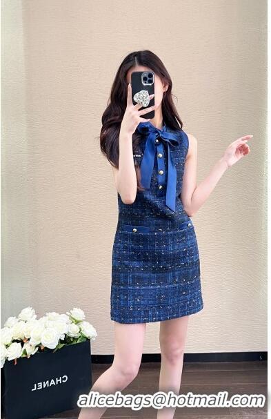 Well Crafted Miu Miu Tweed Dress M030707 Blue 2024