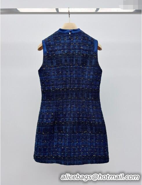 Well Crafted Miu Miu Tweed Dress M030707 Blue 2024