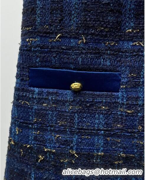 Well Crafted Miu Miu Tweed Dress M030707 Blue 2024