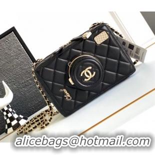 Best Price Chanel Quilted Calfskin Camera Bag AS4817 Black 2024