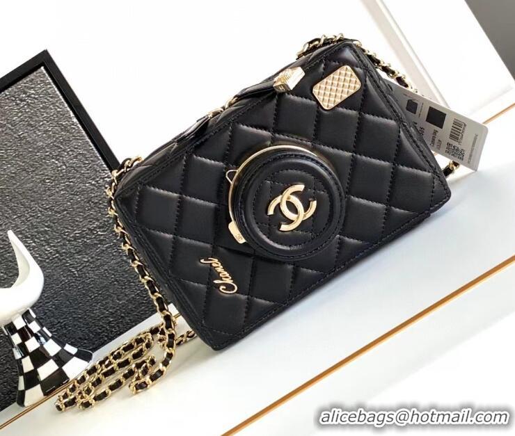 Best Price Chanel Quilted Calfskin Camera Bag AS4817 Black 2024