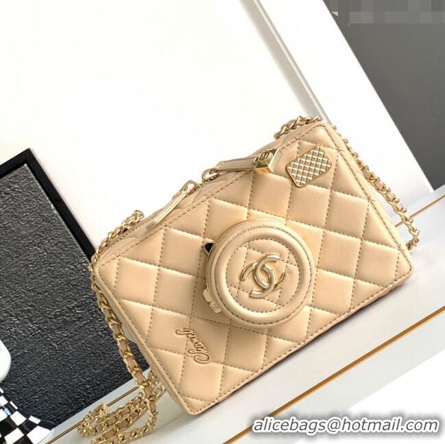 Super Quality Chanel Quilted Calfskin Camera Bag AS4817 Beige 2024