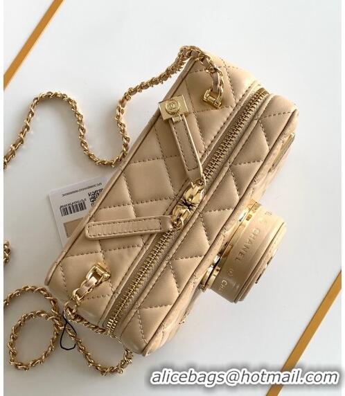 Super Quality Chanel Quilted Calfskin Camera Bag AS4817 Beige 2024