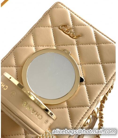 Super Quality Chanel Quilted Calfskin Camera Bag AS4817 Beige 2024