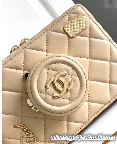 Super Quality Chanel Quilted Calfskin Camera Bag AS4817 Beige 2024