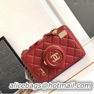 Top Quality  Chanel Quilted Calfskin Camera Bag AS4817 Red 2024