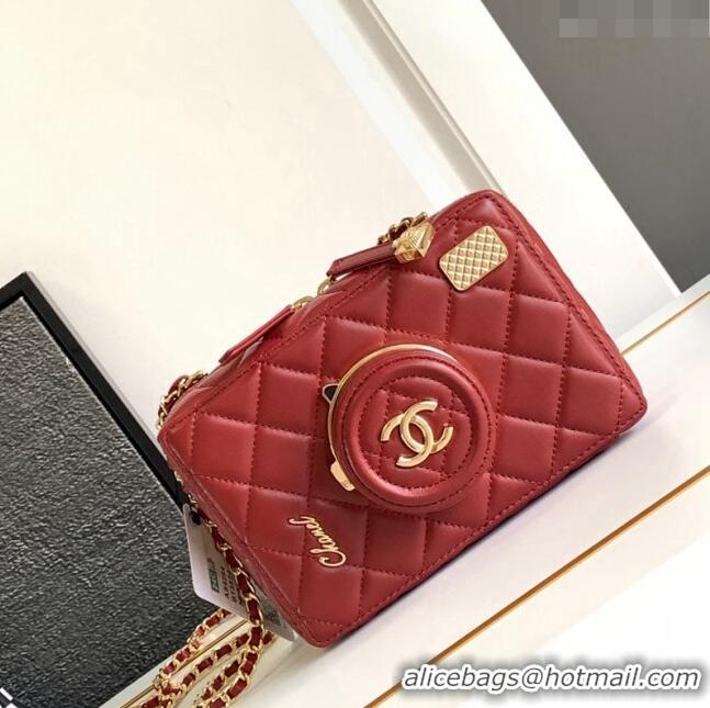 Top Quality  Chanel Quilted Calfskin Camera Bag AS4817 Red 2024