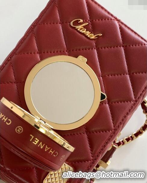 Top Quality  Chanel Quilted Calfskin Camera Bag AS4817 Red 2024