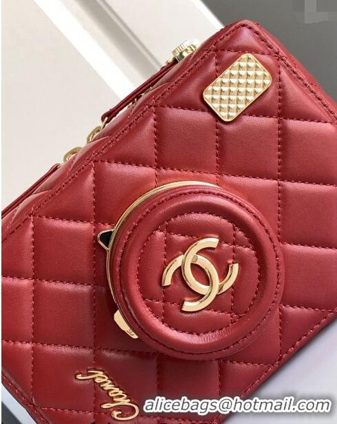 Top Quality  Chanel Quilted Calfskin Camera Bag AS4817 Red 2024