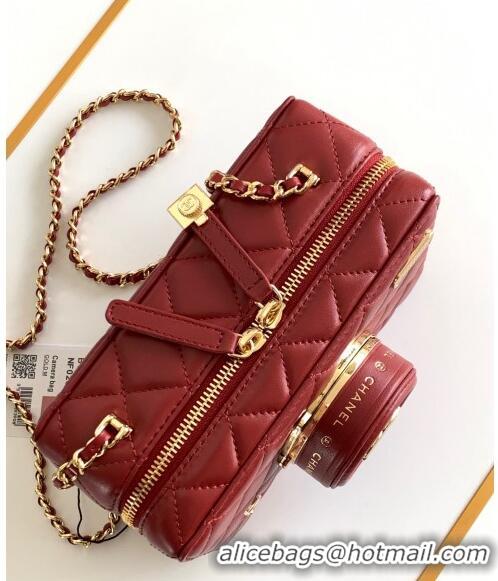 Top Quality  Chanel Quilted Calfskin Camera Bag AS4817 Red 2024