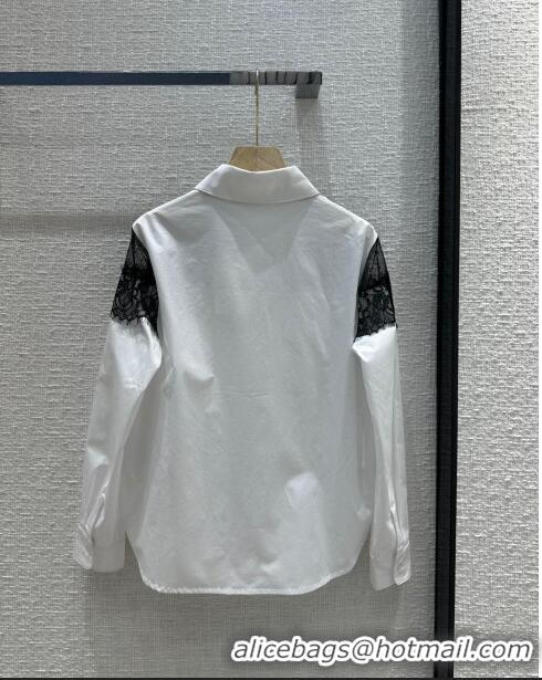 Cheapest Valentino Lace Shirt V030804 White/Black 2024