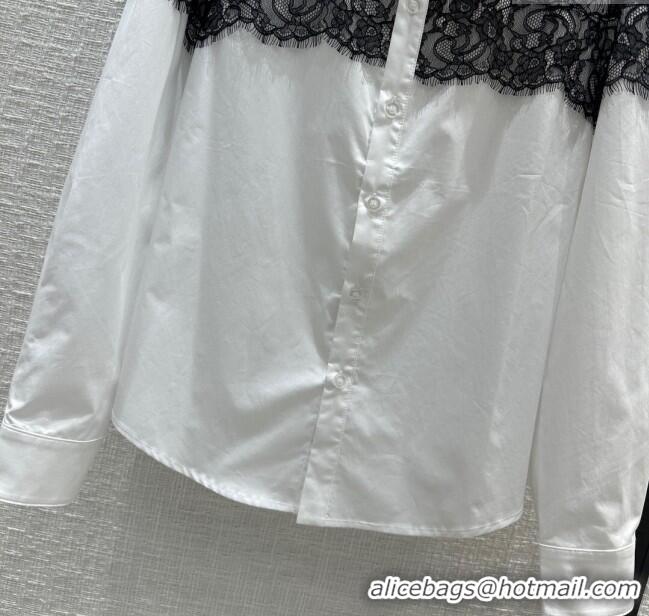 Cheapest Valentino Lace Shirt V030804 White/Black 2024