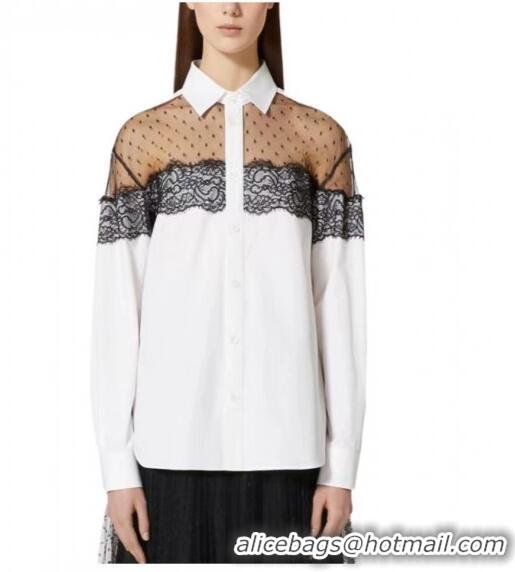 Cheapest Valentino Lace Shirt V030804 White/Black 2024