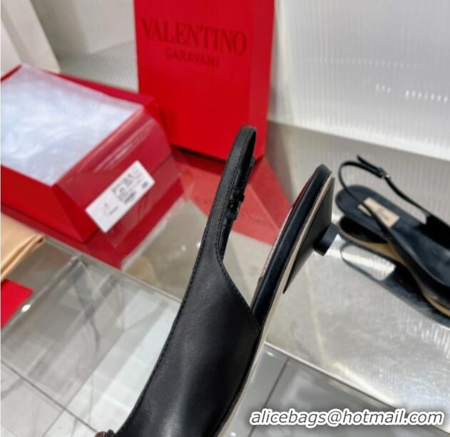 Pretty Style Valentino The Bold Edition VLogo Slingback Pumps 3cm in Calfskin Black 0227054