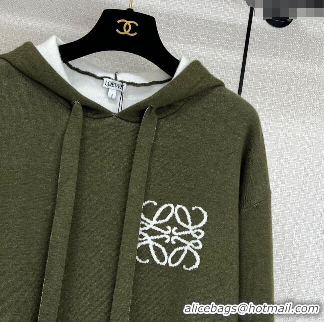 Famous Brand Loewe Wool Sweater L11313 Green 2024