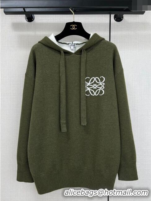 Famous Brand Loewe Wool Sweater L11313 Green 2024