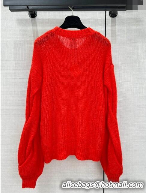 ​Grade Quality Loewe Mohair Sweater L11316 Red 2024