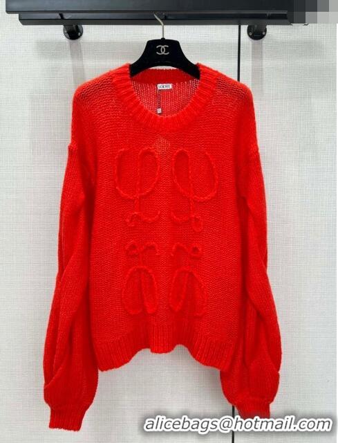 ​Grade Quality Loewe Mohair Sweater L11316 Red 2024