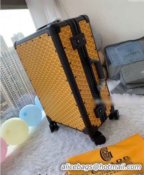 Discount Promotional Famous Brand Goyard Luggage Travel Bag 20inches GY0314 Yellow