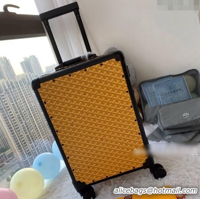 Discount Promotional Famous Brand Goyard Luggage Travel Bag 20inches GY0314 Yellow