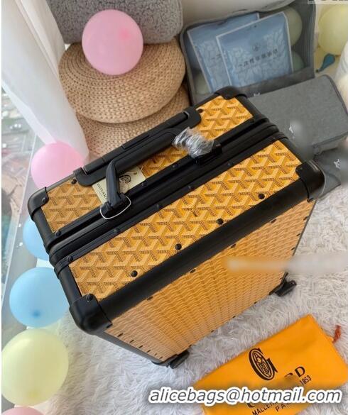 Discount Promotional Famous Brand Goyard Luggage Travel Bag 20inches GY0314 Yellow