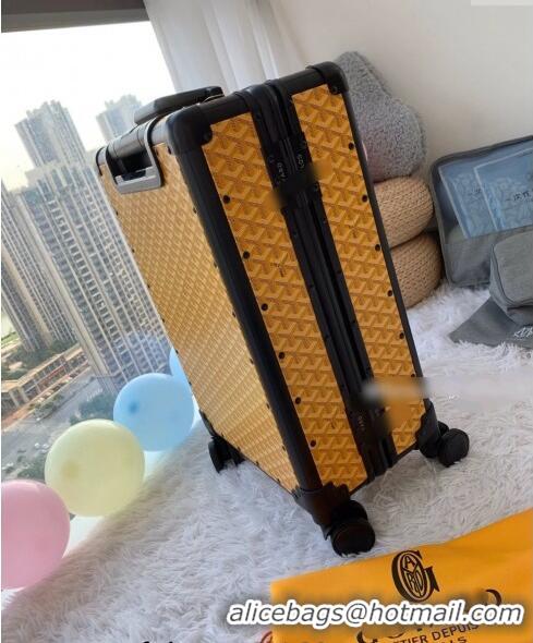 Discount Promotional Famous Brand Goyard Luggage Travel Bag 20inches GY0314 Yellow