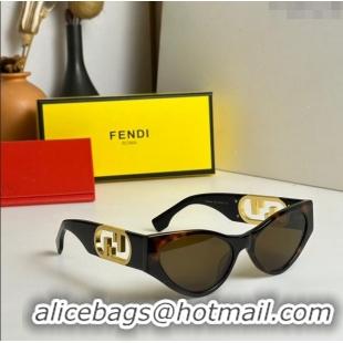 Free Shipping Fendi O'Lock Sunglasses FE40049 Black/Brown 2023