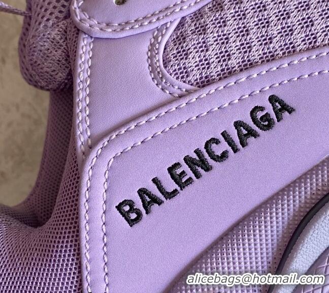 Generous Balenciaga Triple S Trainers Sneakers in Leather and Mesh Purple 0223053